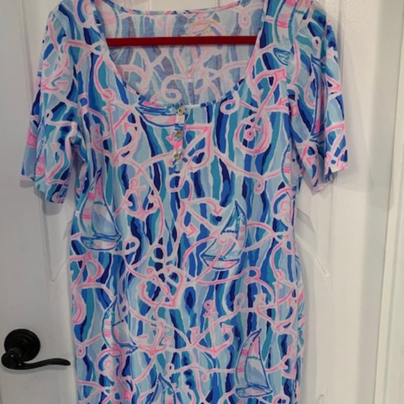 Lilly Pulitzer Dresses & Skirts - Lilly Pulitzer Gavyn Henley Dress Skim Blue Reel Nauti